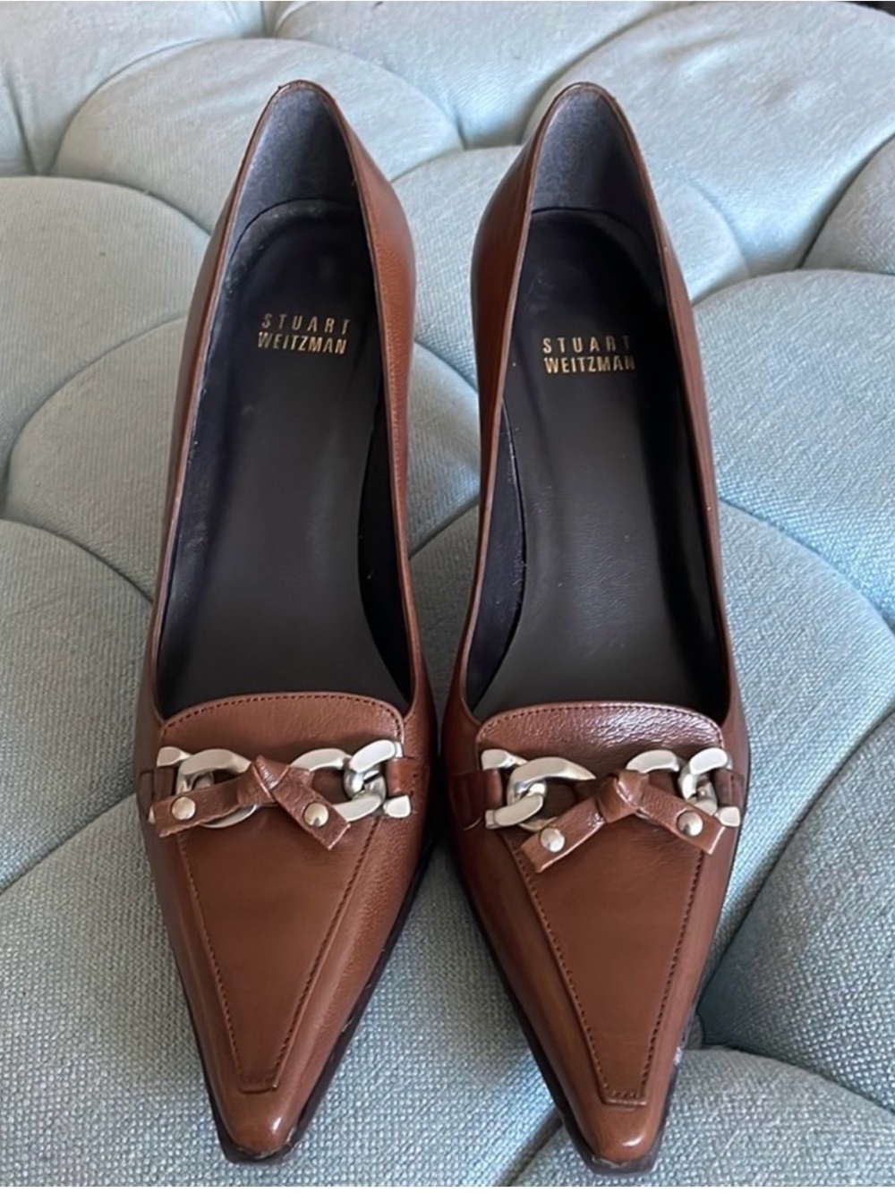 Stuart Weitzman Brown Leather Heels